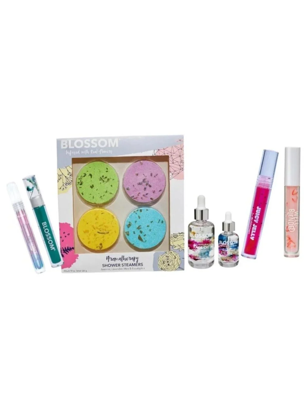 Beauty Self Care Gift Set Bundle Lip Gloss Serum Mascara Shower Steamers 9pc